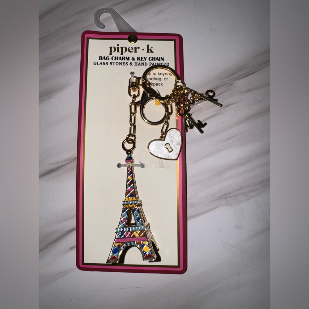 Piper K “Paris Eiffel Tower Purse Charm - Key Chain